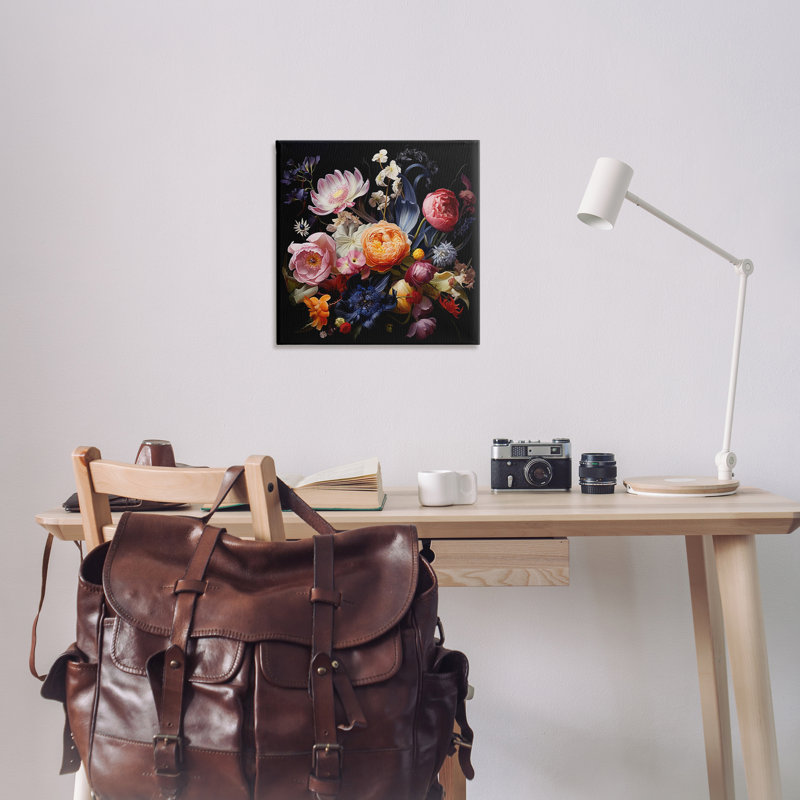 Vintage Dark Bouquet Canvas Wall Art by Lazar Studio, 24" H x 24" W