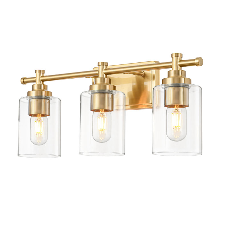 Applique murale moderne à 4 lumières orientables Eastwood, Trois lumières, H 9,13 po x l 21,5 po x P 6 po, Verre transparent
