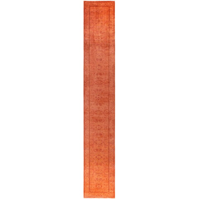 Overdyed One-of-a-Kind 2' 7" X 17' 0" Hand Knotted Area Rug