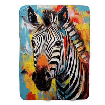 Cubist Fauna - couverture sherpa de qualité supérieure 1 pièce