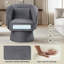 Fauteuil d'appoint pivotant avec dossier incurvé et coussin lombaire amovible à 360 degrés-1950287050-1950287092