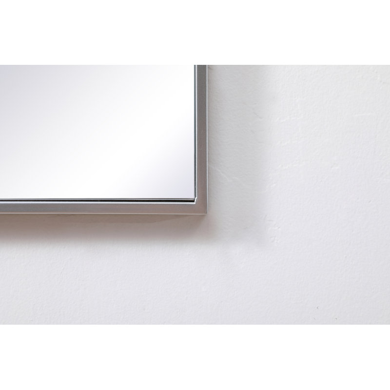 Valparaiso Metal Square Wall Mirror, Silver, 24"  x 24" 