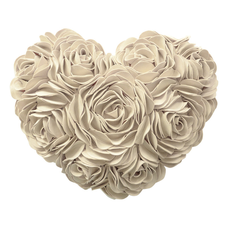  Housse de coussin 3D Flower, Blanc crémeux