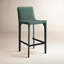 Tabouret de bar H 26 po entièrement assemblé, tabouret de bar rembourré en cuir Saddle avec siège rembourré, tabouret de bar à hauteur de comptoir avec repose-pieds à structure en métal pour îlot de cuisine, vert-2110765624-2110897007