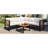 4 Pieces Outdoor Patio Conservation Set, Metal And Wood Frame Sectional L-Shaped Sofa With Soft Cushion And A Coffee Tables For Garden, Backyard, Porch And Deck-1604645150