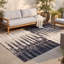 Tapis Brass2 moderne à rayures brossées grises et noires, lavable à la machine, antidérapant, à poils courts, pour intérieur et extérieur, adapté aux animaux domestiques, idéal pour le salon, la chambre, la salle à manger, l'entrée, le corridor ou le bureau.-981219566