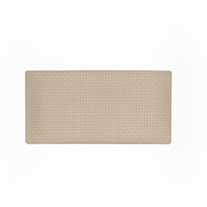 Tapis tissé gaufré anti-fatigue, Brun clair, Rectangle 1 pi 8 po x 3 pi 3 po