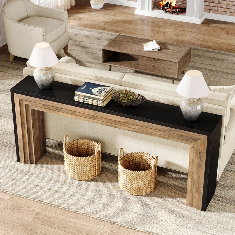 180.1cm Console Table, Black/Walnut