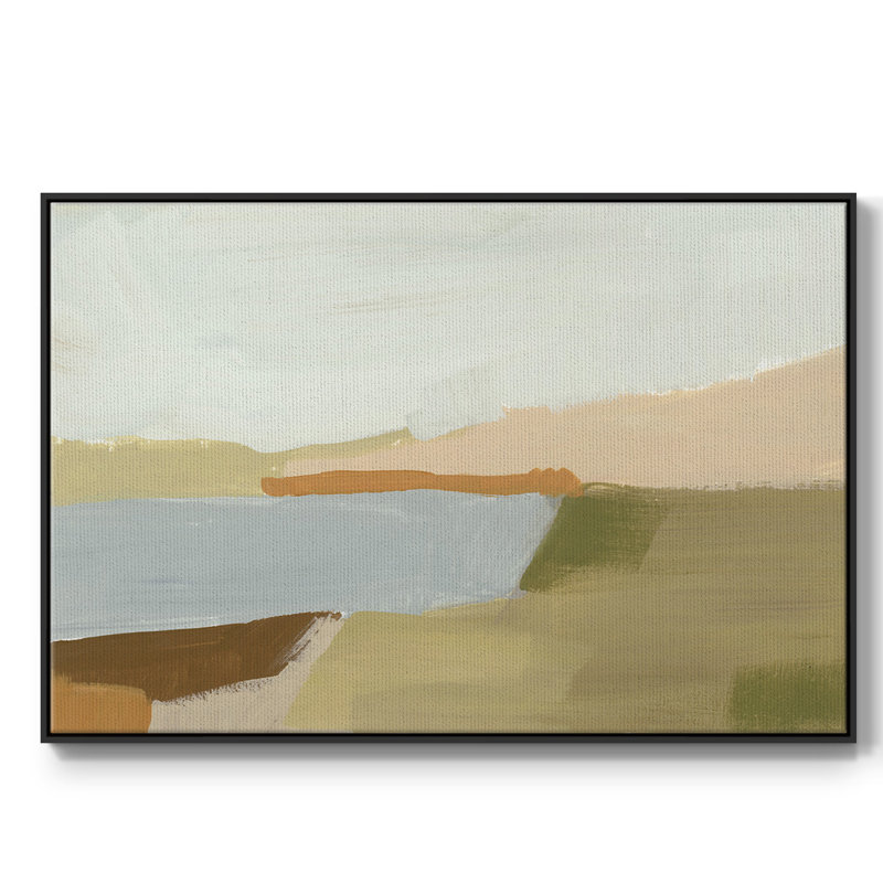 Stacked Landscape I, reproduction d'art sur toile, Cadre noir, H 25 po x l 37 po x P 2 po