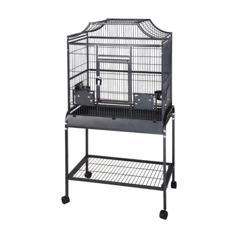 Cage de vol élégante moyenne noire, 55" H x 28" W x 18" D, Noir