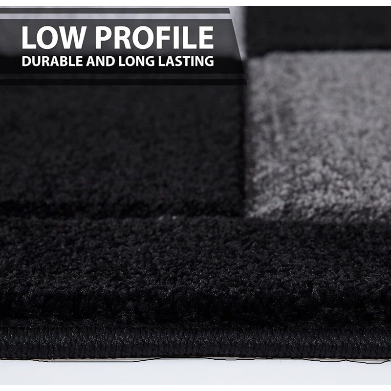 Caythan Non-Slip Indoor Doormat, Black/Grey