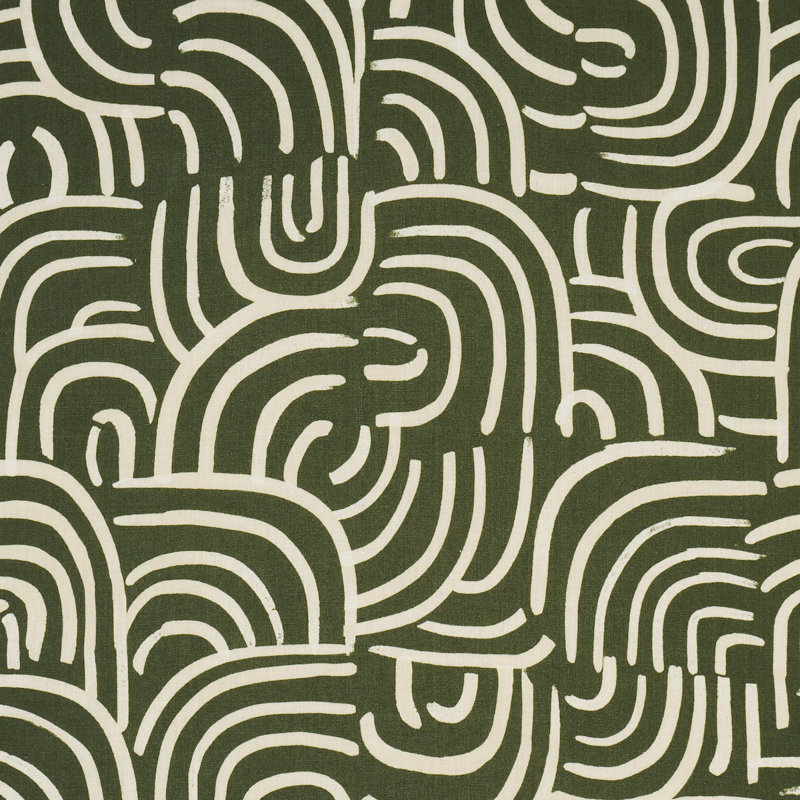Schumacher X Backdrop New Beat Fabric, Olive