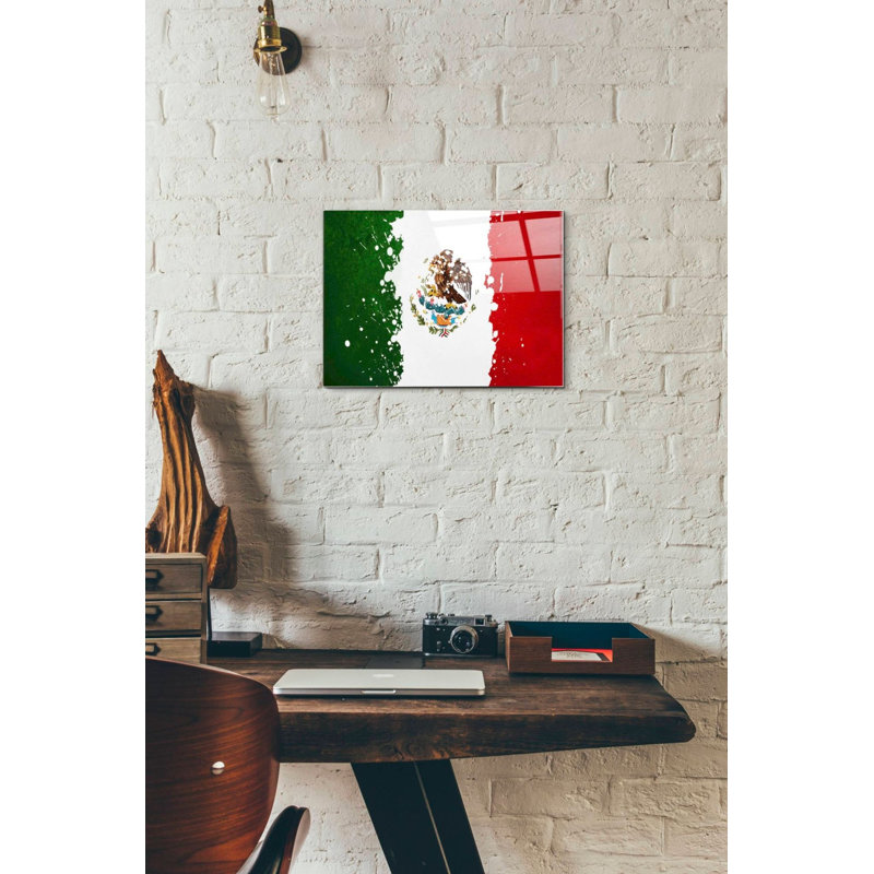 "Mexique", art mural en verre acrylique, H 12 po x l 16 po x P 0,12 po