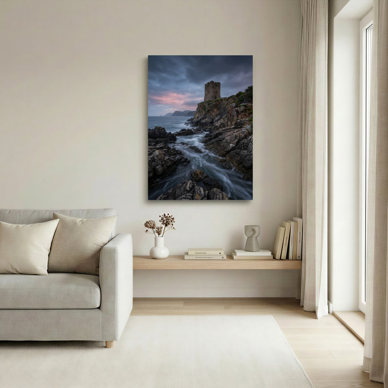 Coastal Tower, reproduction d'art sur toile, ensemble de 1, H 36 po x l 24 po, Toile tendue