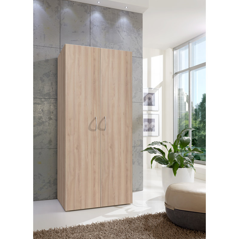 Priscille 2 Door Wardrobe, Noble Beech, 185cm H x 70cm W x 40cm D