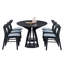 Ensemble de table de salle à manger moderne 78,74 pouces de 7 pièces, table en bois et chaises de salon, grande table de cuisine ovale pour restaurant, noir