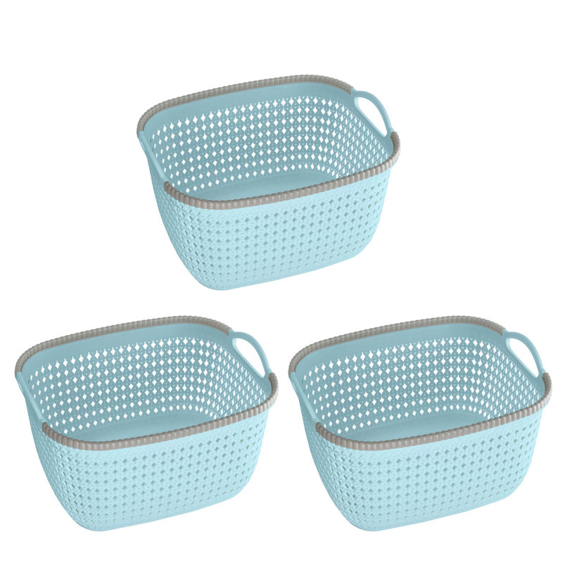 Rebrilliant Plastic Decorative Basket, Green, 3