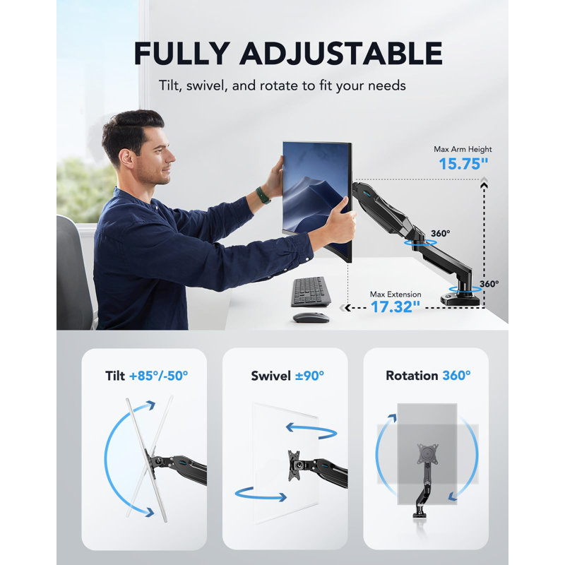 FURNINIXS Desktop Mount, Black