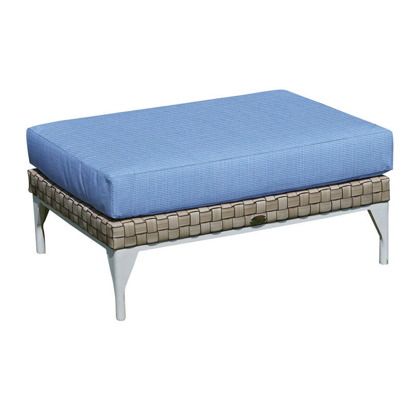 Brafta Outdoor Ottoman, Canvas Air Blue Sunbrella® Canvas