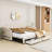 Twin XL Size Extendable Upholstered Daybed with LED Light and Storage Drawers-1776991838