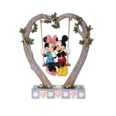 Figurine Disney Traditions Mickey et Minnie sur balançoire 9 po