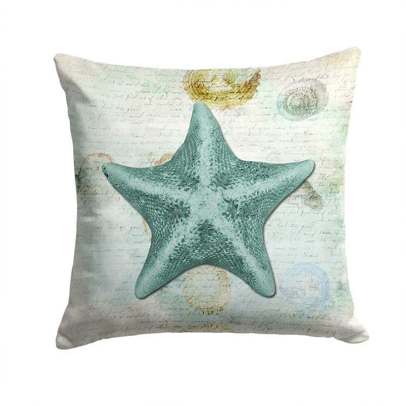 Coussin intérieur/extérieur étoile de mer, H 14 po x l 14 po x P 4 po