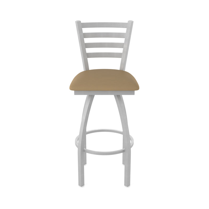 Jackie Swivel Stool, Anodized Nickel, Vinyl-Canter Sand, Extra Tall (36" Seat Height)