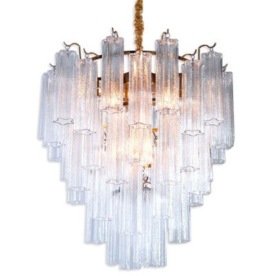 Lustre suspendu en verre cascade clair