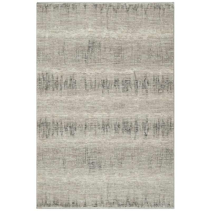 Calvin Klein CK079 Notes Ivory Charcoal Modern Indoor Rug, Rectangle 3'11" x 5'11"