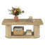 Table basse moderne de 47,3 pouces avec rangement, meuble décoratif central à 2 niveaux pour salon, appartement, chambre à coucher, bureau à domicile, brun clair