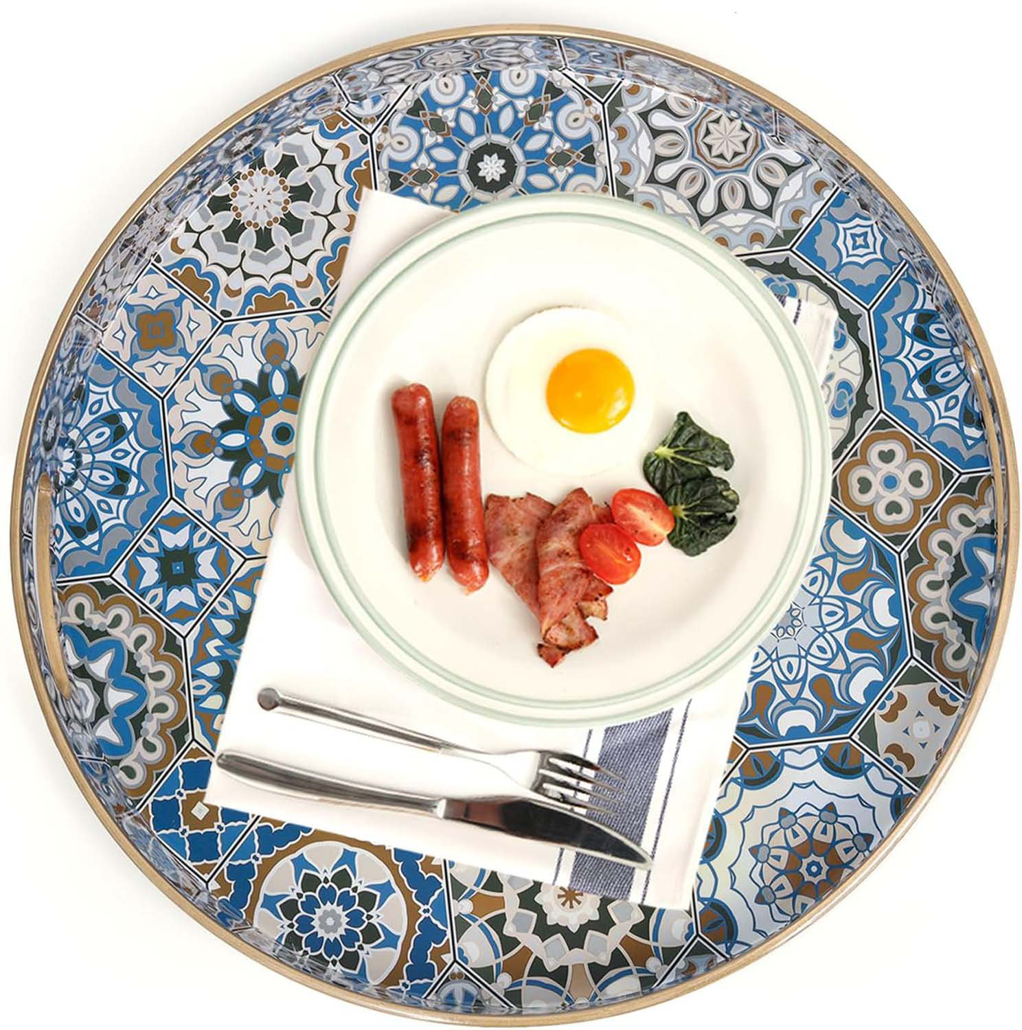 AGIOTA Coffee Table Tray, Serving Trays With Handles, Large Tray For - View #3