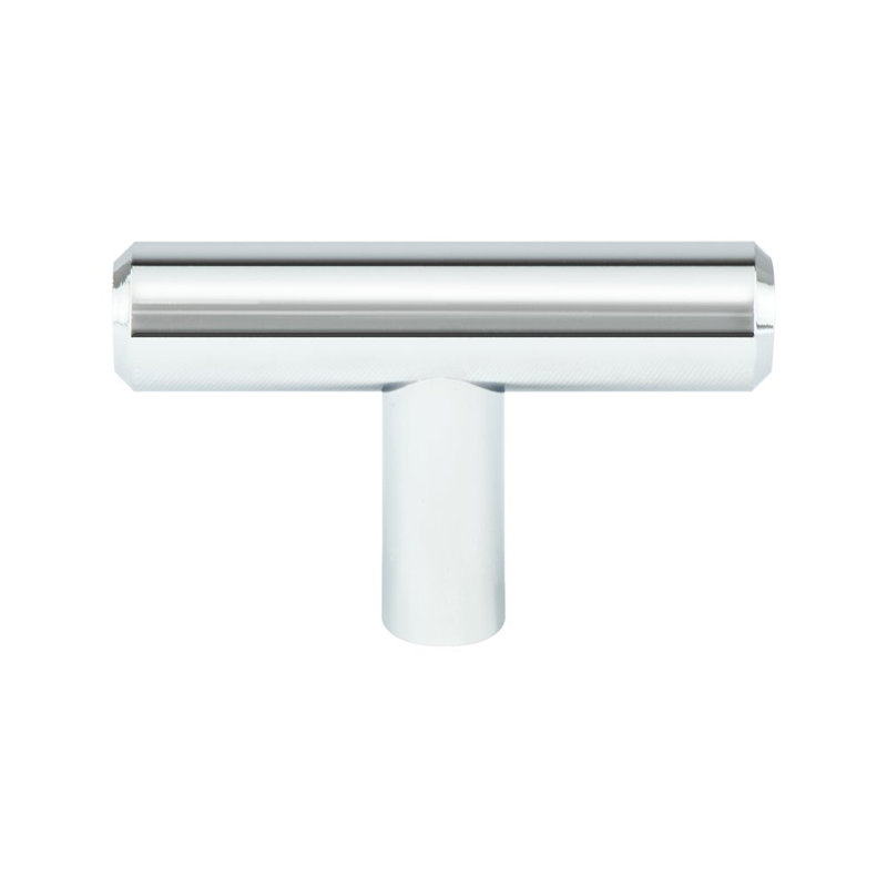 Oil Rubbed Bronze Dash T-Knob Cabinet Knob, Polished Chrome