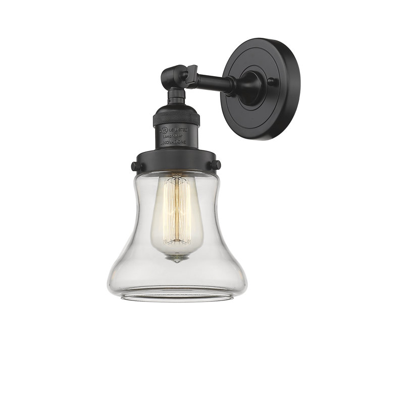 Edda Dimmable Bath Sconce, Clear, 6 Watt Vinage LED Bulb, Oil Rubbed Bronze