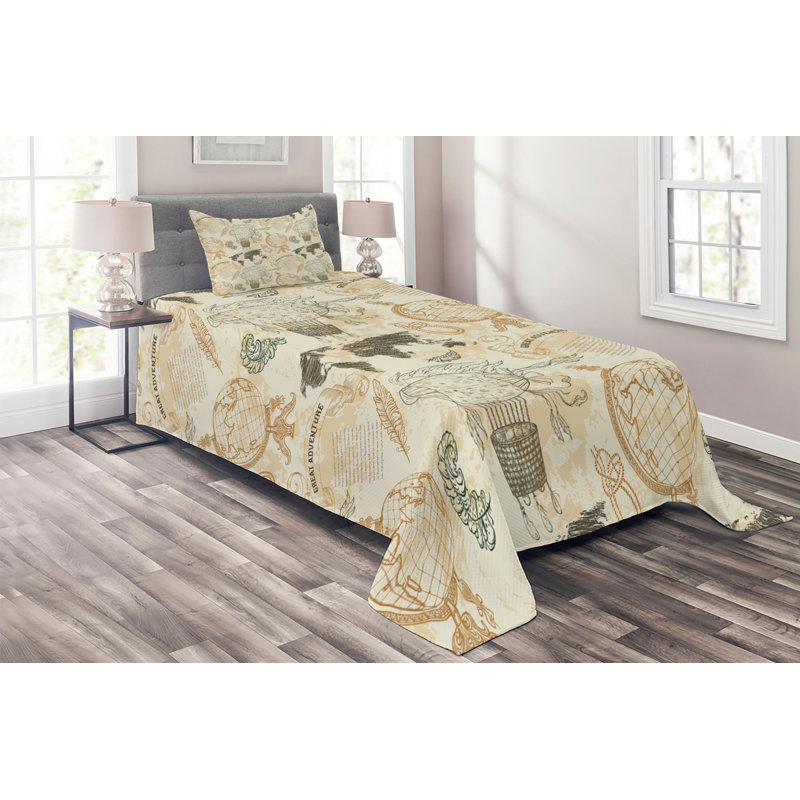Polyester Coverlet, Twin Bedspread + 1 Sham