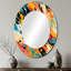 Sakhi, impression artistique multicolore - miroir mural abstrait unique, miroir moderne, impression d'art en métal-695773519-695773514