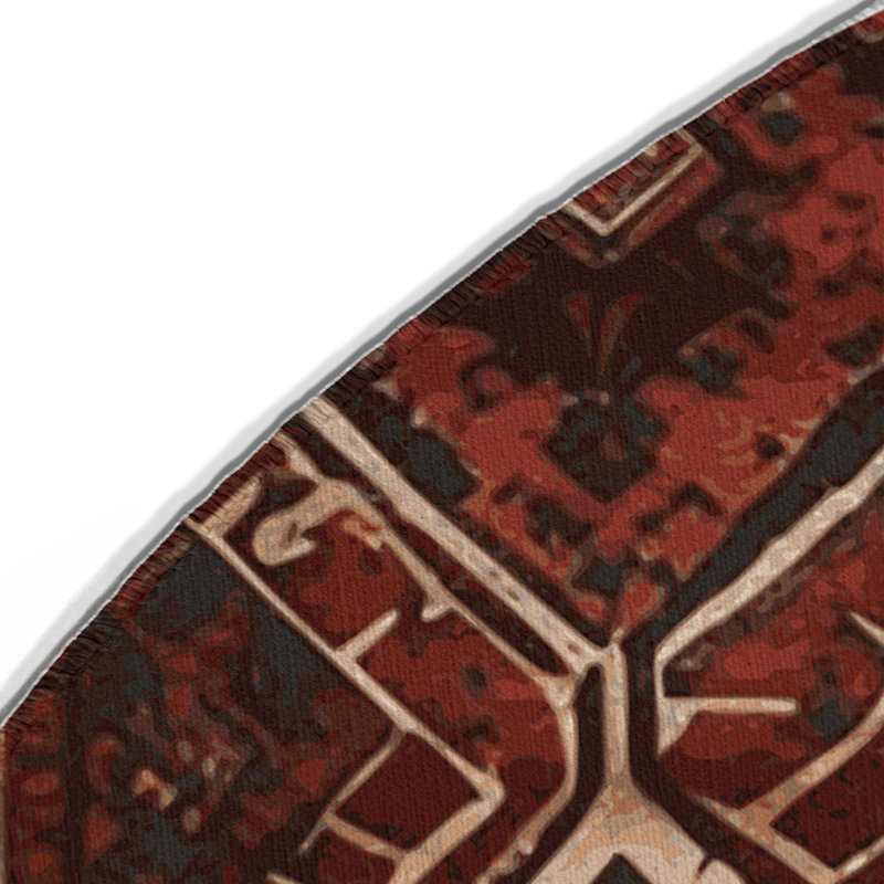Tapis d'intérieur et d'extérieur noir Persian, Rond 5 pi