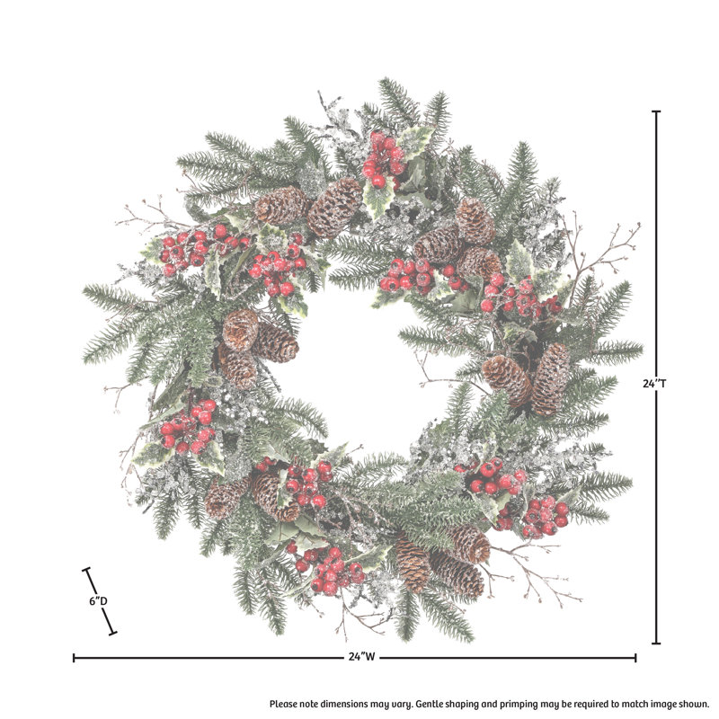 Couronne de glace et baies 24 po