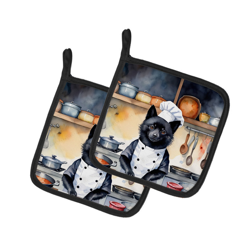 Caroline's Treasures The Dog Chef Polyester Potholder Set