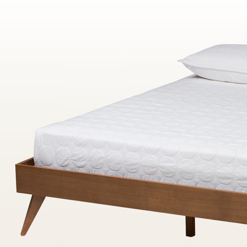 Melbourne mid-century modern Full Size Platform Bed in Brown, 14.76'' H X 56.98'' W X 77.21'' L, Full