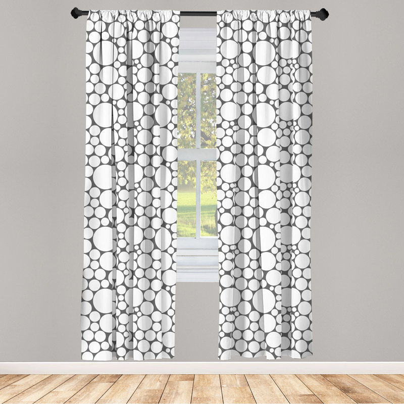 Circle Geometric Semi-Sheer Rod Pocket Sliding Panel, 28" x 84"