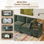 121.2" Modular U-Shaped Cloud Sectional Sofa with Movable Ottoman, Chenille Convertible Sofa Bed with Hidden Storage & USB Ports & Cup Holders & Bluetooth Speaker for Living Room, Apartments , Green-315583795