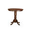 Ensemble de table de salle à manger 5 pièces à hauteur de comptoir comprenant une table de cuisine ronde avec piédestal et 4 chaises de salle à manger rembourrées en tissu de lin, 36 x 36 pouces, acajou-1265791597-1269312308-1309328922
