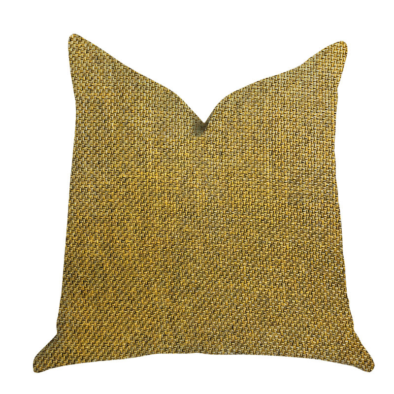 Oreiller de luxe moutarde, 22 po x 22 po, Coussin décoratif