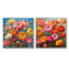 Rose orange rose, pré d'été I - Renoncule, art mural - ensemble de 2 décorations murales traditionnelles-413631523-413631549-413631535