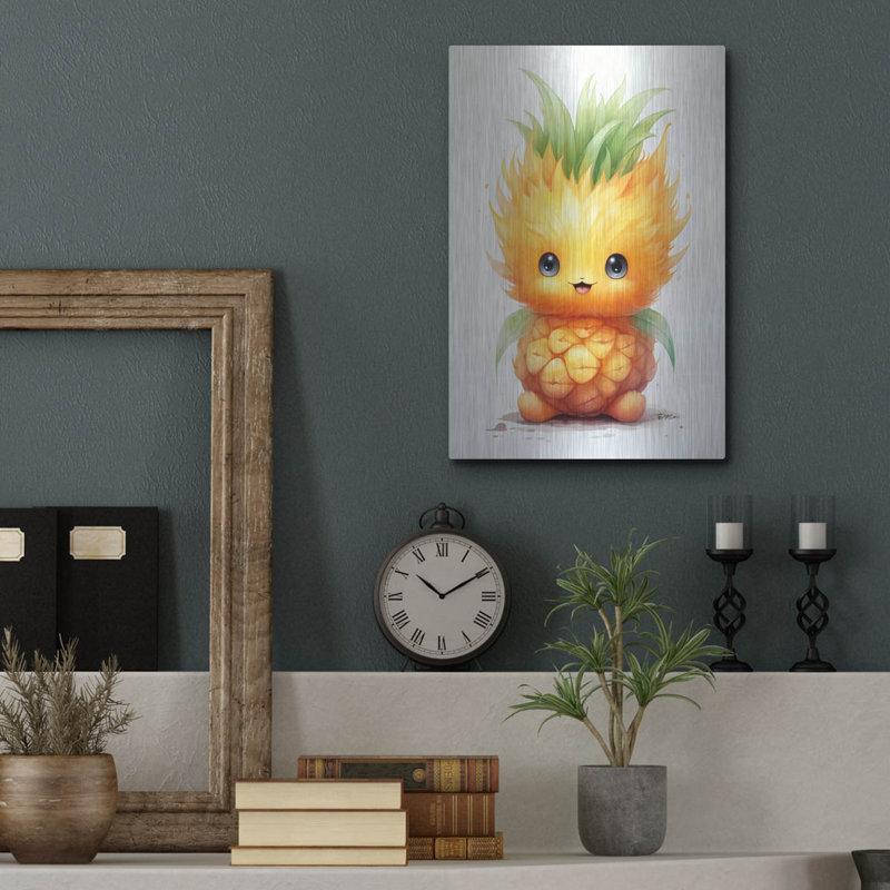 Art mural en métal luxueux «Cut Fruit Monster 4» par Momart, H 16 po x l 12 po