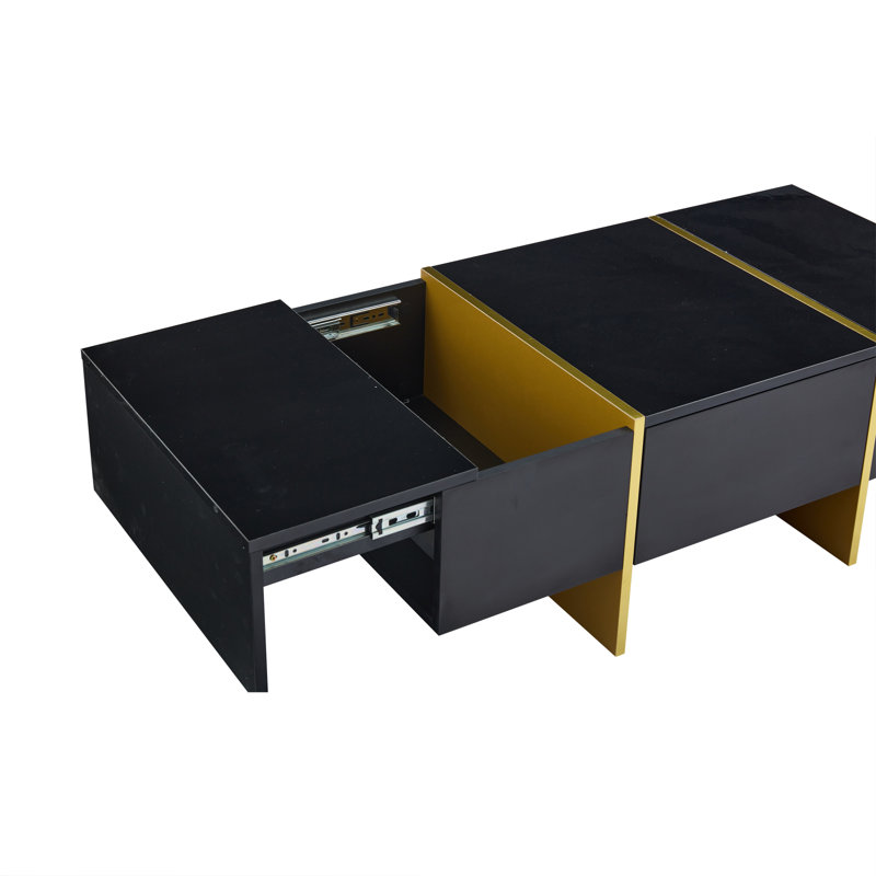 Coffee Table with Storage, Black