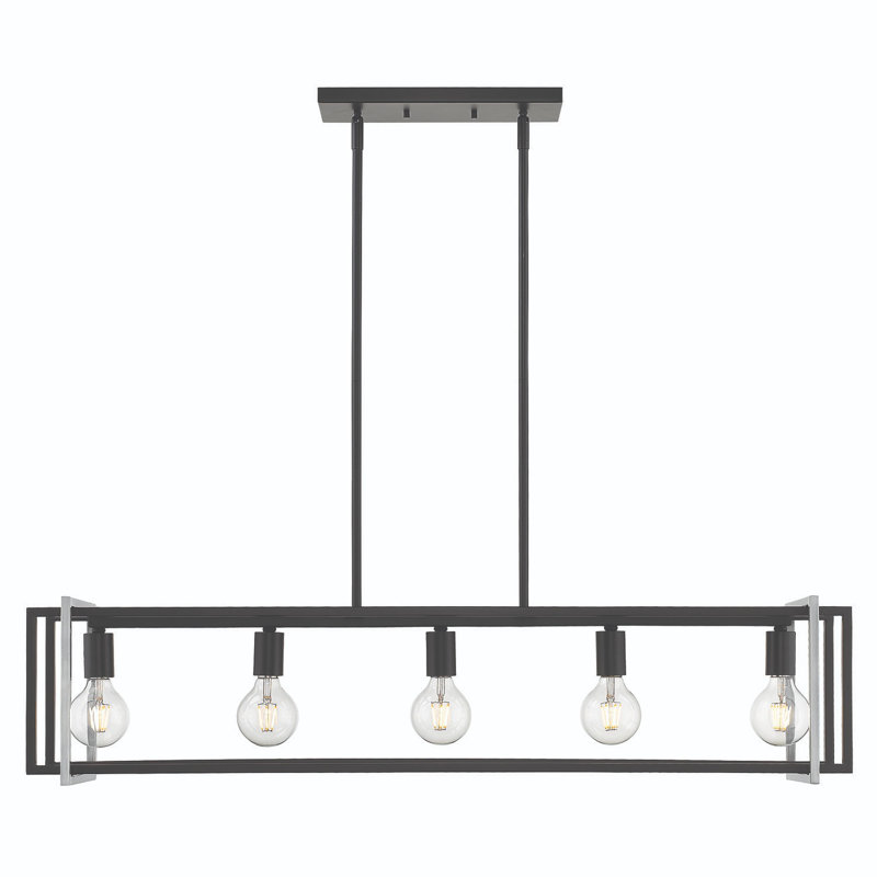 Isiah 5 - Light Kitchen Island Pendant, Pewter Accents