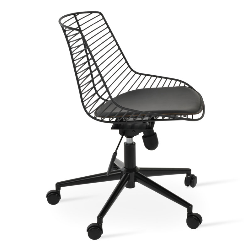Chaise de travail Tiger, Similicuir noir