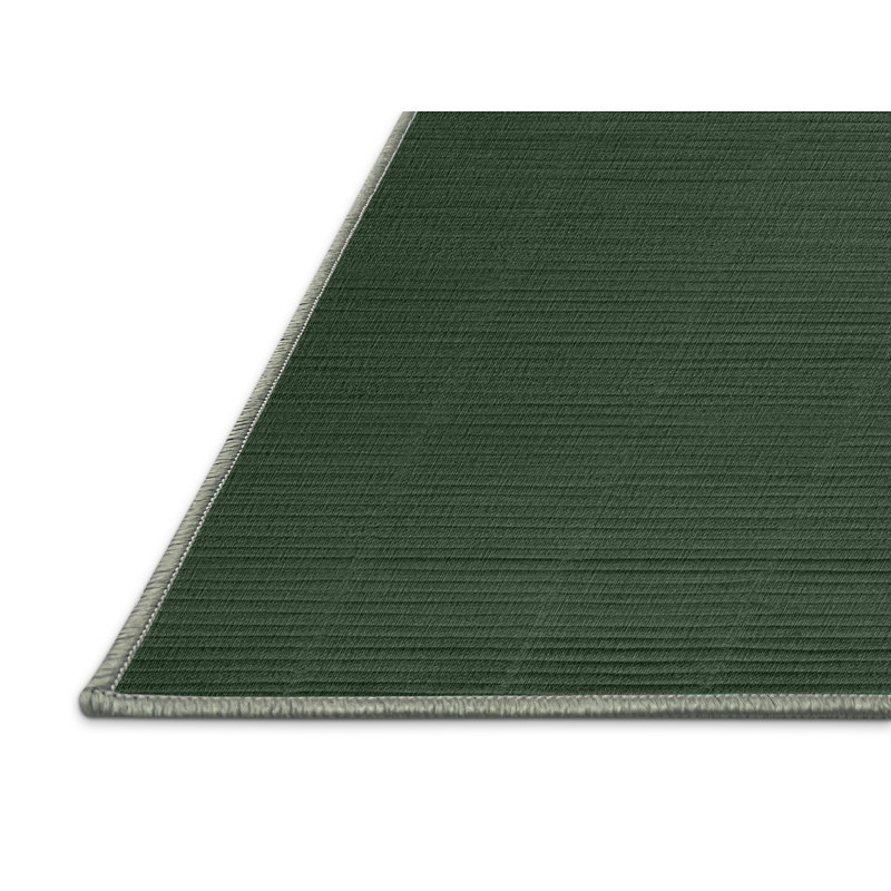 Machine Washable Solid Green Area Rug, Rectangle 8' x 10'