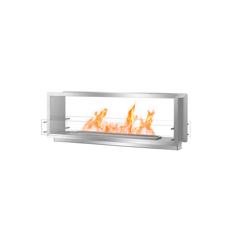 72'' W Stainless Steel Ethanol Fireplace Insert